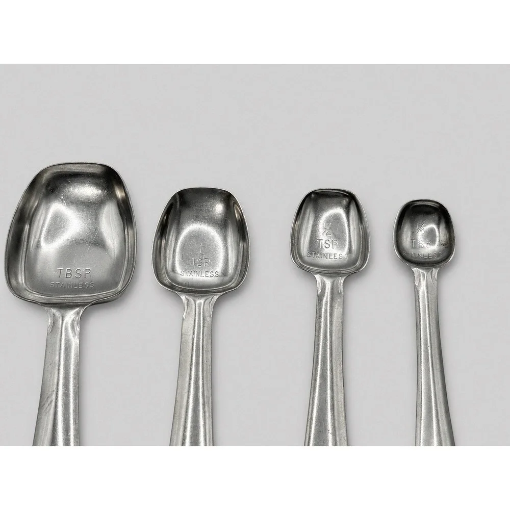 Stainless Steel Measuring Spoons Set 4 Piece 1 Tbsp 1 Tsp 1-1/2 1/4 Tsp